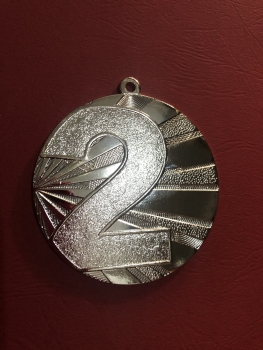 Medalis metalinis 2 sidabrinės sp, 7cm