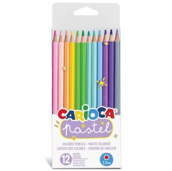 Spalvoti pieštukai 12sp. CARIOCA Pastel