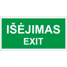 Lipdukas IŠĖJIMAS 75x150 mm.