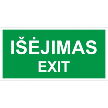 Lipdukas IŠĖJIMAS 75x150 mm.