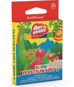 Plastilinas minkštas 6sp, 15g,neoninis Artberry ErichKrause