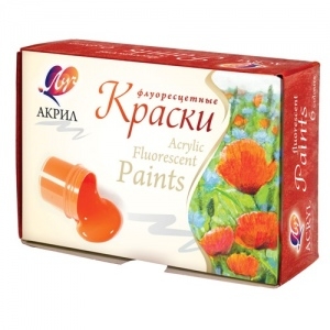 Akriliniai dažai fluorescentiniai 6 spalvų