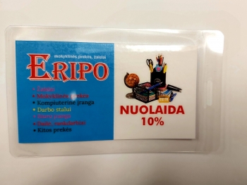 Nuolaidų kortelė 10% ERIPO vienkartinė