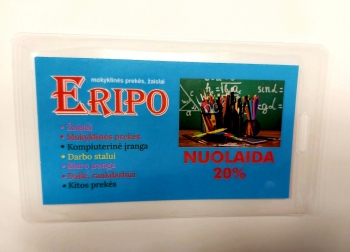 Nuolaidų kortelė 20% ERIPO vienkartinė