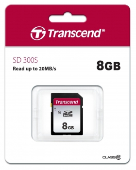Atminties kortelė TRANSCEND SDH 8GB 300S, CLASS 10