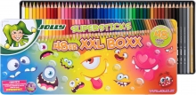 Spalvoti šešiabriauniai pieštukai KINDERFEST XXL MONSTERS, Jolly, 48 sp.