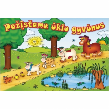 Pažįstame ūkio gyvūnus kartoninė knyga