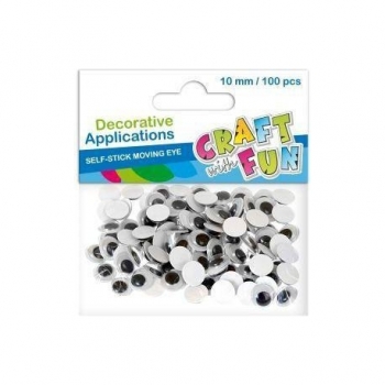 Akytės judančios klijuojamos, 100 vnt., 10 mm CRAFT-FUN
