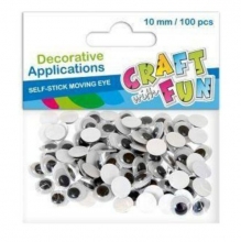Akytės judančios 15mm, 60 vnt CRAFT-FUN