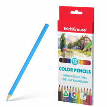 Spalvoti tribriauniai pieštukai, ErichKrause, storis 3mm, 12 spalvų