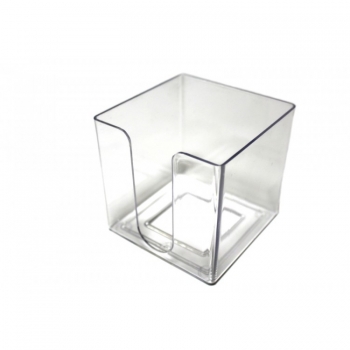 Dežutė užrašų lapeliams 9x9x9cm, skaidri, plasmasinė
