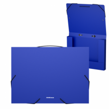 Aplankas-dėžutė A4 30mm su gumele ErichKrause mėlynas, plast