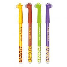 Gelio rašiklis save trinantis Happy Color Žirafa 0,5mm, mėlynas