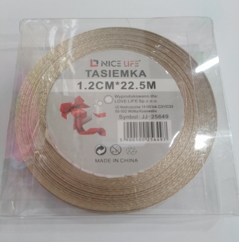Atlasinė juostelė 12mm x 22,5m smėlio sp.