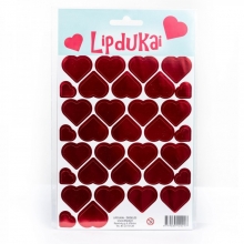 Valentino dienos lipdukai 16x12 blizgančios širdelės 2-jų rušių