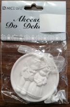 Medalis keramika krikštynoms dekupažui