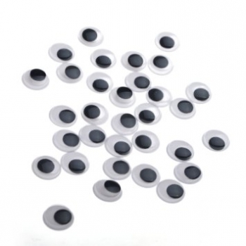 Akytės judančios 8mm juodos lipnios 120vnt