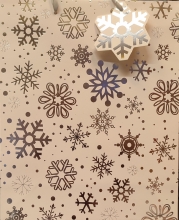 Kalėdinis dovanų maišelis, baltas 26x32x10cm