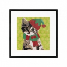 Deimantinės mozaikos rinkinys Kalėdų kačiukas 30x30cm, CRAFT