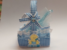 Krikštynų krepšelis dovanoms mėlynas