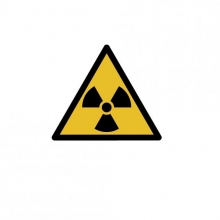 Lipdukas Įspėjimas apie radioaktyviąją medžiagą 130x130mm