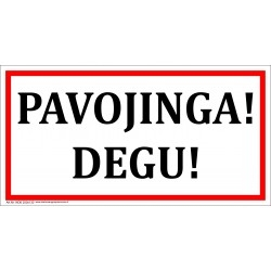 Lipdukas ,,Pavojinga DEGU,, 250x100mm