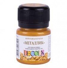 Dažai akriliniai DECOLA 20ml, metalik aukso sp.