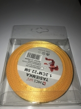 Juostelė atlasinė geltona sp.12mm 22.5m