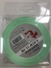 Atlasinė juostelė 6mm x 22,5m švelniai žalia sp.