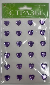 Lipnūs kristalai HobbyTime dekoratyviniai , širdelė, 12mm, 6 spalvų