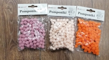 Pomponai 1cm įvairių spalvų