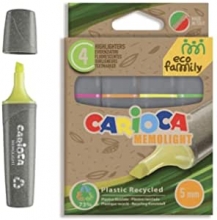 Teksto žymekliai CARIOCA ECOFAMILY MEMOLIGHT, 5 mm, 4 vnt