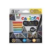 Flomasteriai METALLIC FINELINER CARIOCA 8spalvų
