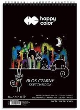 Juodo popieriuas albumas A4 40l. 80gm2, su spirale Happy Color