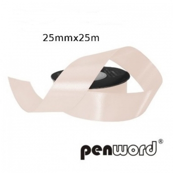 Atlasinė juostelė 25mm x 25m kreminė PENWORD
