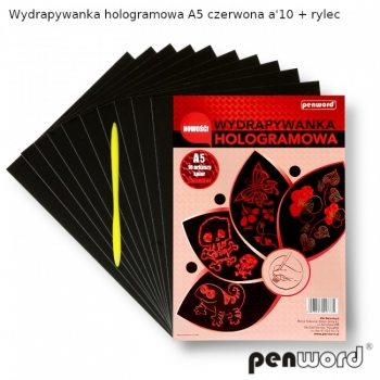 Kūrybos rinkinys gratažui A5 rauduonas, 10lapų