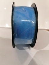 Organzinė juostelė šviesiai mėlyna,38mm