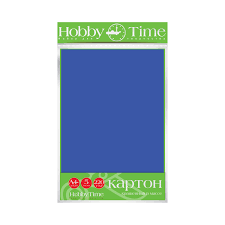 Dekoratyvinis kartonas HobbyTime A4, 5 lapai, 220g/m, mėlynos spalvos