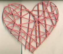 Dekoratyvinės širdelės iš rotango HobbyTime , 10cm, įvairių spalvų
