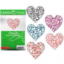 Dekoratyvinės širdelės iš rotango HobbyTime, 7cm, įvairių spalvų