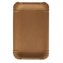 Lėkštės Pure, vienkartinės, popierinės, rudos, 10 cm x 16 cm, 250 vnt