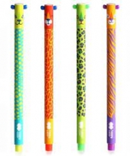 Gelio rašiklis Happy Color WILD 0.5mm save trinantis, mėlynas