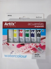 Akvareliniai dažai Artix 6sp x 12ml