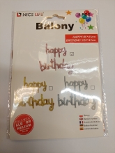 Balionas folijos raidės Happy Birthday rožinės sp