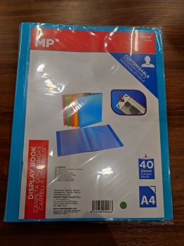 Segtuvas A4 su 40 įmaučių įvairių spalvų viršelis MP