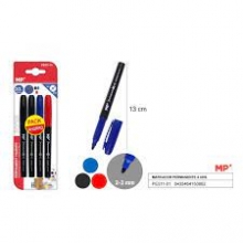 Markerių permanentinių rinkinys MP 4vnt 2-3mm smailiu galu