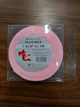 Atlasinė juostelė 10mmx 22,5m rožinės sp.