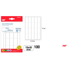 Lipnios etiketės MP 19x40mm baltos 100vnt