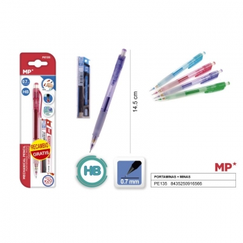 Pieštukas automatinis 0.7mm, HB, MP + šerdėlės