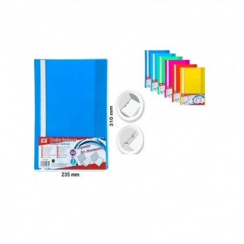 Segtuvėliai MP A4 plastikiniai su skaidriu viršeliu, įvairių spalvų 2vnt